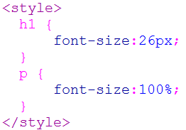 Uso di font-size